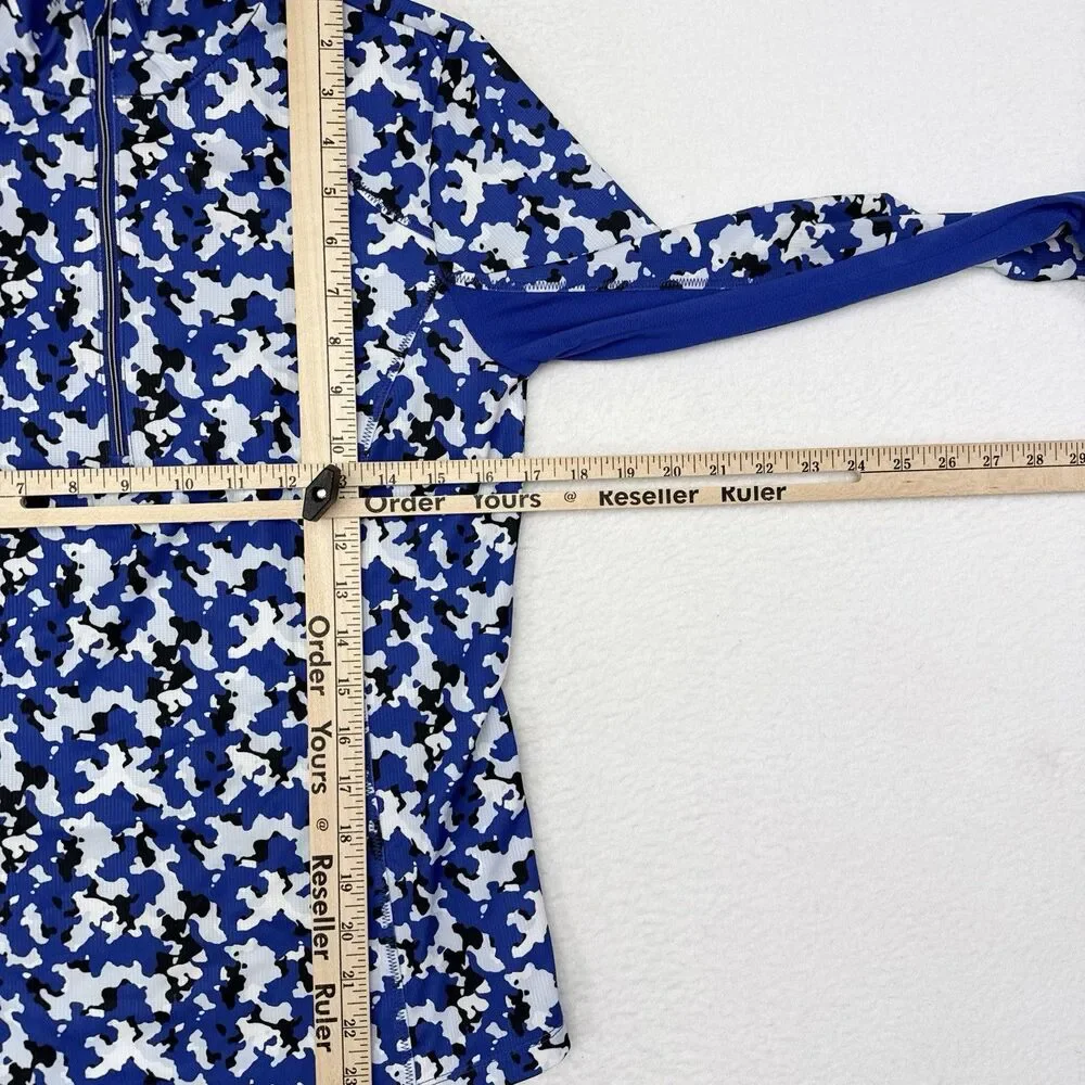 Zero Restriction Golf Pullover Top Womens Size Small Blue Camouflage Performance - Picture 9 of 10